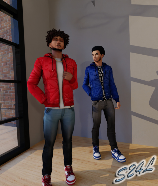 Alpha LV LVSE Quilted Coat by simsfinds - The Sims 4 Custom Content