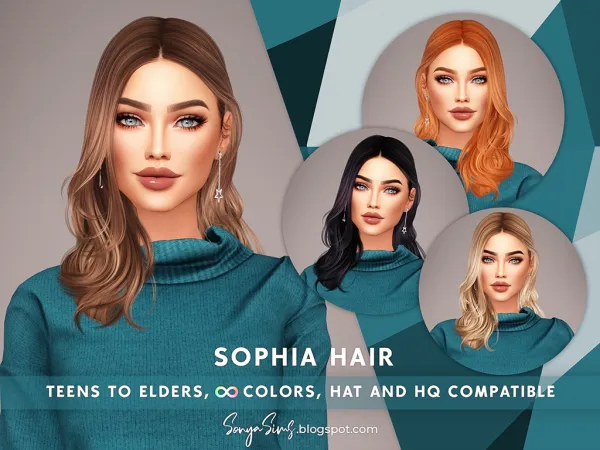 Alpha SOPHIA HAIR - The Sims 4 Custom Content