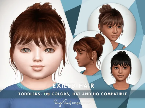 Alpha EXILED HAIR TODDLERS - The Sims 4 Custom Content