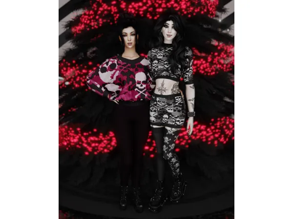 Mix Skull knit collection by Soni4ka - The Sims 4 Custom Content
