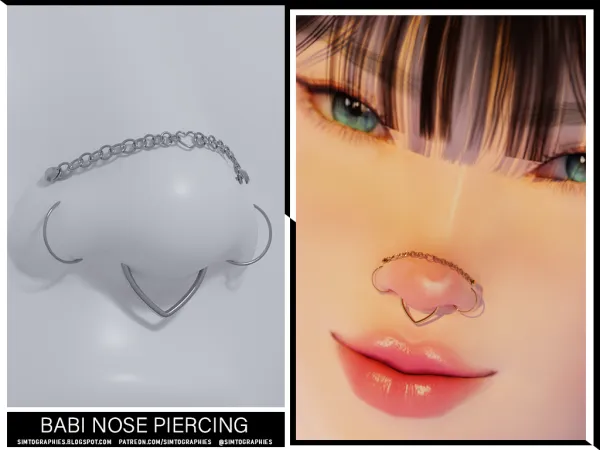 Alpha Babi Nose Piercing - The Sims 4 Custom Content