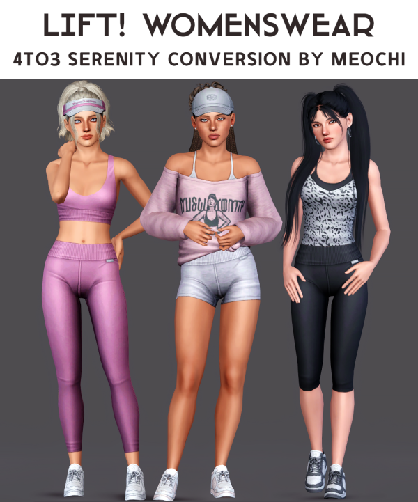 4t3 Serenity LIFT Womenswear conversions by simsfinds - The Sims 3 Custom Content