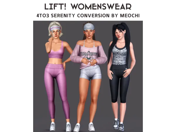 4t3 Serenity LIFT Womenswear conversions by meochicc - The Sims 3 Custom Content