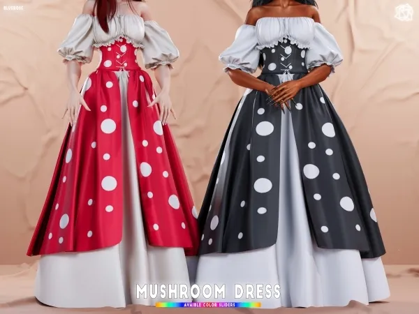 Mix Mushroom Dress brsims - The Sims 4 Custom Content