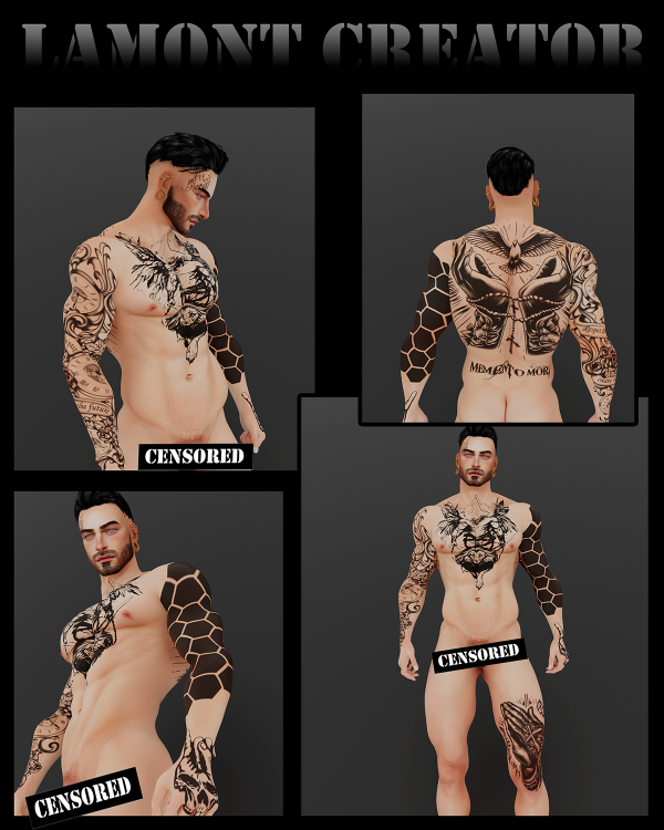 Mix tattoo body 7 by lamontcreatorr - The Sims 4 Custom Content