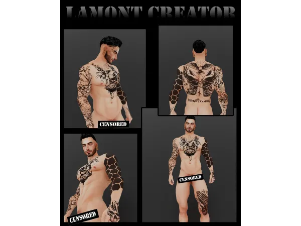 Mix tattoo body 7 - The Sims 4 Custom Content