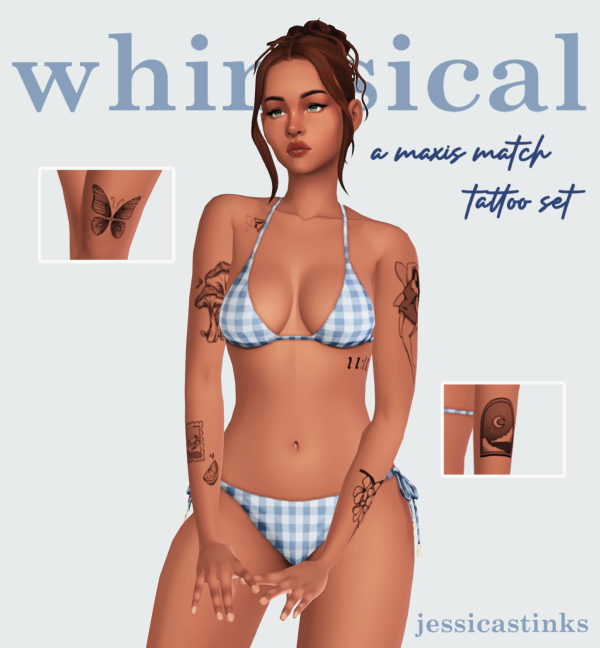 Mix whimsical tattoos by simsfinds - The Sims 4 Custom Content