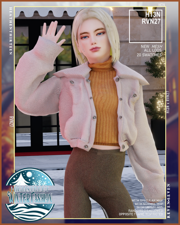 Alpha Child's Snap Button Winter Fleece Jacket with Mockneck Pullover by simsfinds - The Sims 4 Custom Content
