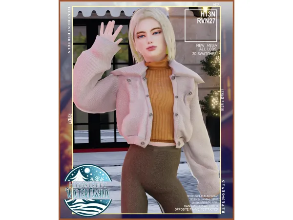 Alpha Child's Snap Button Winter Fleece Jacket with Mockneck Pullover by rvn2seven - The Sims 4 Custom Content