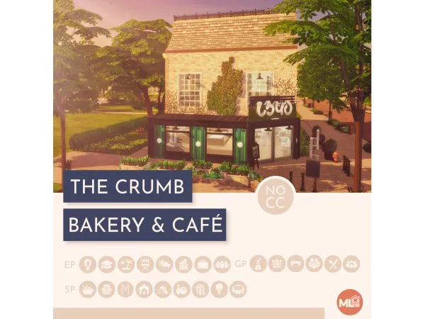 Maxis Match The Crumb Bakery Café (no ) by melandcapybara - The Sims 4 Custom Content