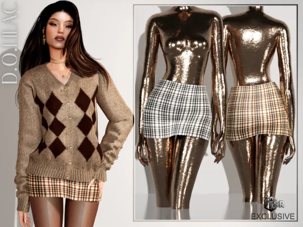 Alpha Plaid Mini Skirt DO0671 by d-o-lilac - The Sims 4 Custom Content