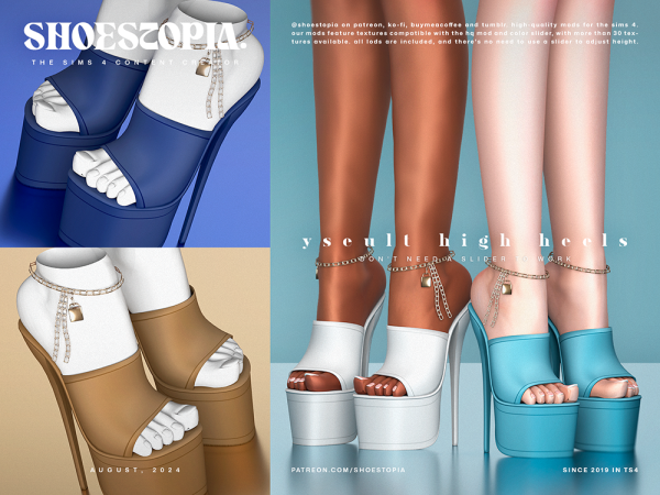 Alpha Yseult High Heels by shoestopia - The Sims 4 Custom Content