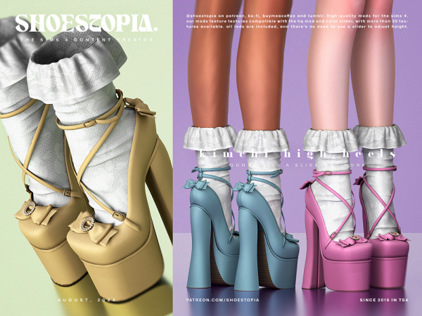 Alpha Kimchi High Heels by shoestopia - The Sims 4 Custom Content