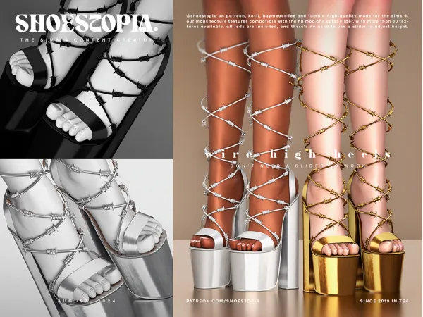 Alpha Wire High Heels - The Sims 4 Custom Content