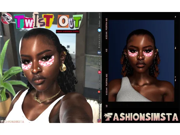 Alpha Twist Out Ponytail Low by FashionSimsta - The Sims 4 Custom Content