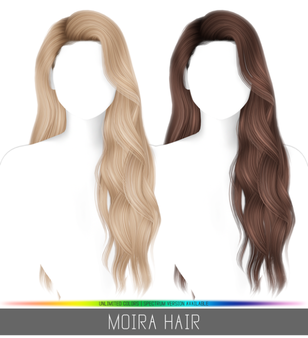 Alpha MOIRA HAIR by simsfinds - The Sims 4 Custom Content