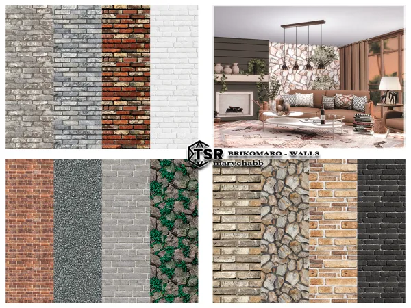 Mix Brikomaro Walls - The Sims 4 Custom Content