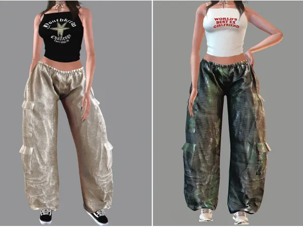 Korkassims Y2KCargo Pants by simsfinds - The Sims 3 Custom Content