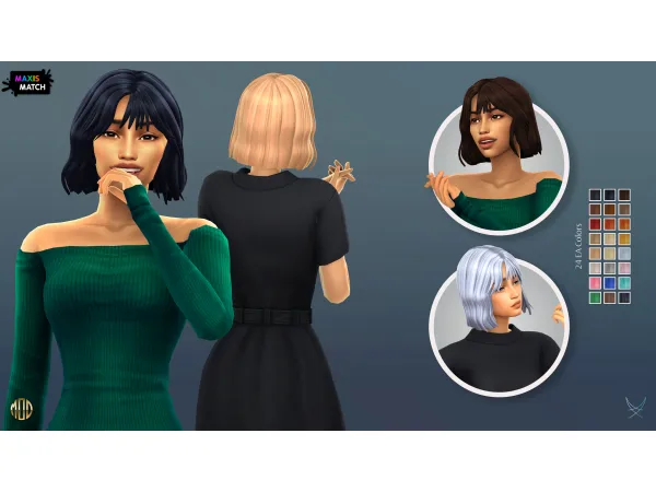Maxis Match Leslie Hairstlye - The Sims 4 Custom Content