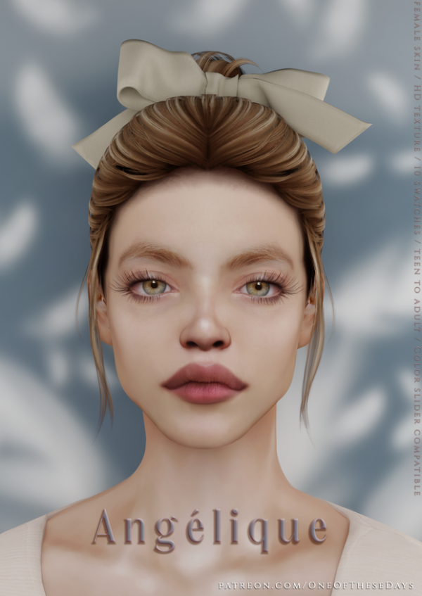 Alpha Angélique SKIN HAIRLINEV1 by oneofthesedays - The Sims 4 Custom Content