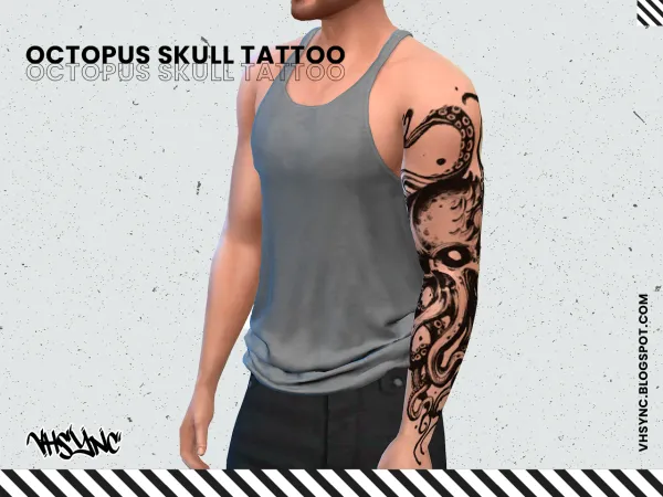 Mix Octopus Skull Tattoo by vhsync - The Sims 4 Custom Content
