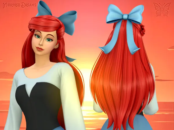 Maxis Match Cabelo Ariel Laço - The Sims 4 Custom Content