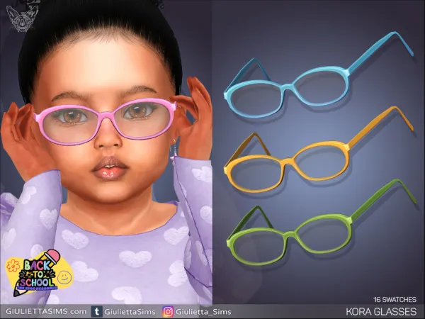 Alpha Kora Glasses For Toddlers - The Sims 4 Custom Content
