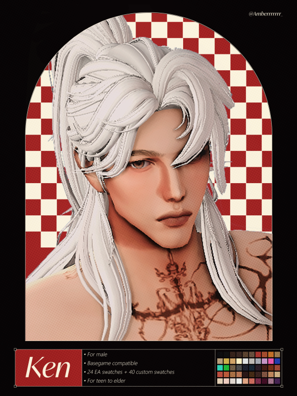 Maxis Match [Amberrrrrrr] Ken hair by simsfinds - The Sims 4 Custom Content