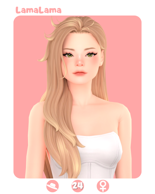 Maxis Match Hair Evangeline by lama_lama - The Sims 4 Custom Content