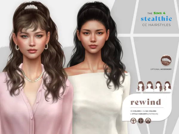 Alpha stealthic rewind hair - The Sims 4 Custom Content