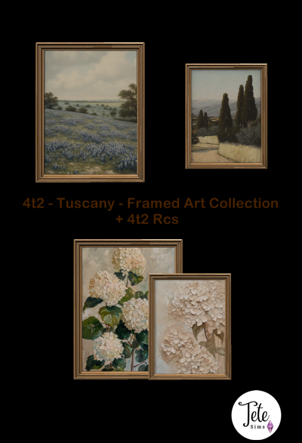 4t2 Tuscany Framed Art Collection 4t2 Rcs by simsfinds - The Sims 2 Custom Content