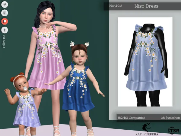 Mix Niso Dress Toddler by KaTPurpura - The Sims 4 Custom Content