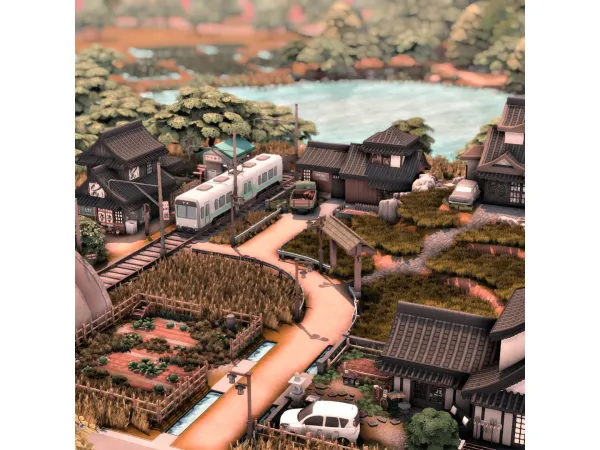 Maxis Match Japanese Countryside Village by kellyhartx - The Sims 4 Custom Content
