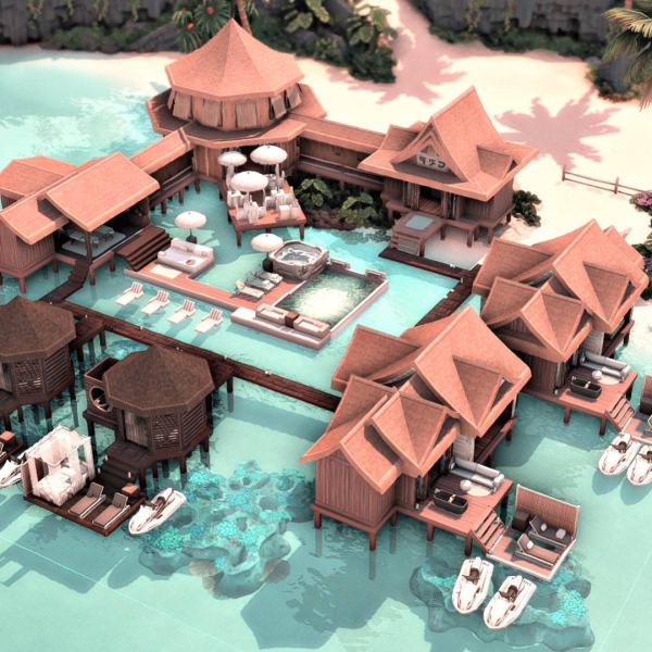 Maxis Match Maldives Tropical Resort by simsfinds - The Sims 4 Custom Content