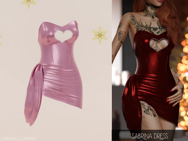 Alpha Sabrina dress - The Sims 4 Custom Content