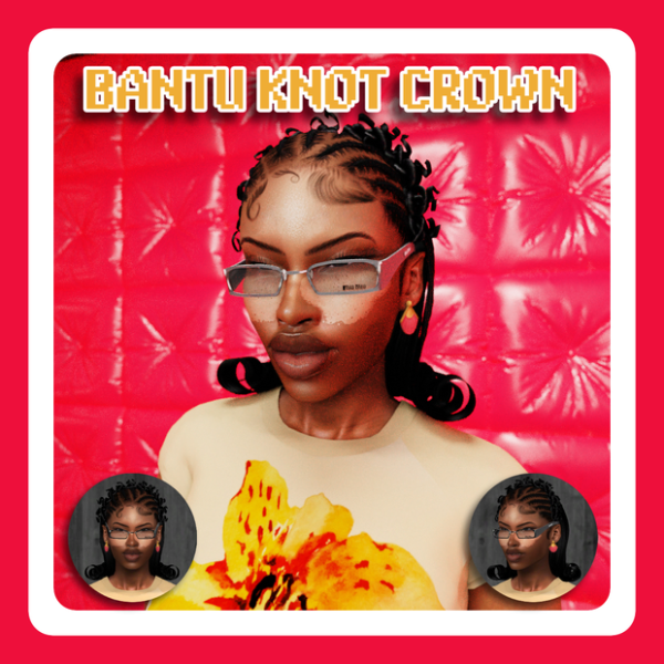 Alpha BANTU KNOT CROWN by simsfinds - The Sims 4 Custom Content