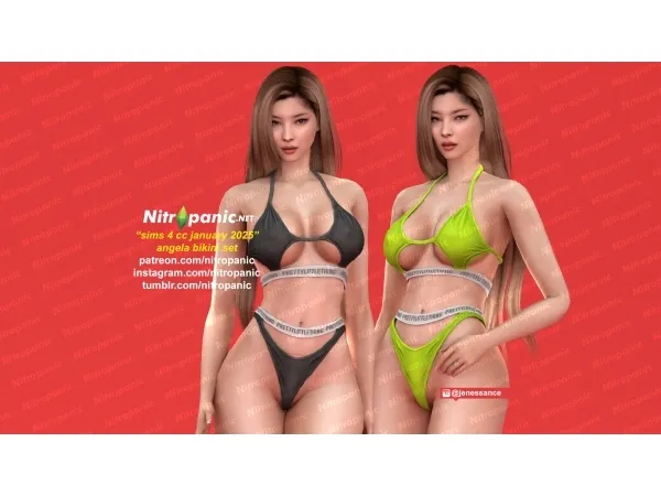 Alpha Nitropanic_Anglea Bikini Set - The Sims 4 Custom Content
