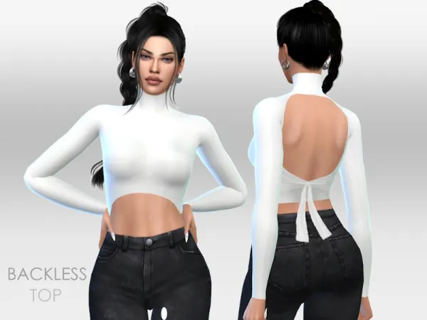 Maxis Match Backless Top by Puresim - The Sims 4 Custom Content