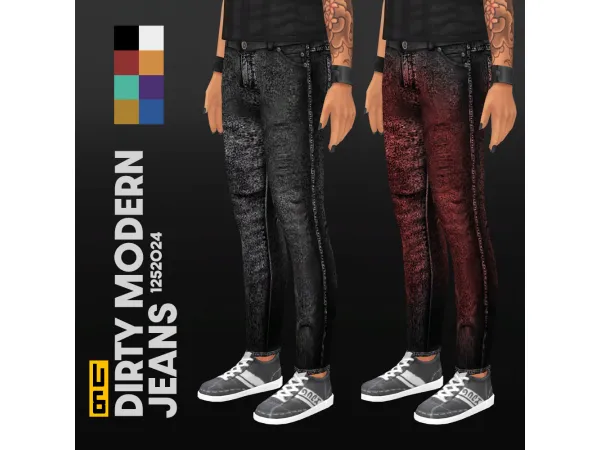 Alpha Dirty Modern Jeans by DaveySimlish - The Sims 4 Custom Content