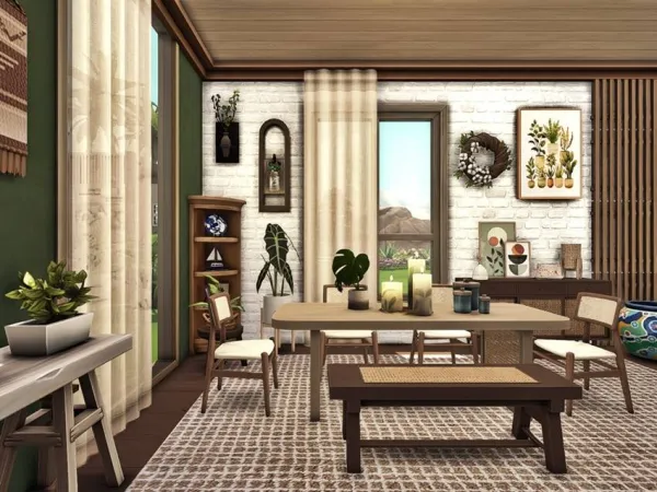 Maxis Match Bohemian Inspired Dining Room 2 by RayDesign9 - The Sims 4 Custom Content