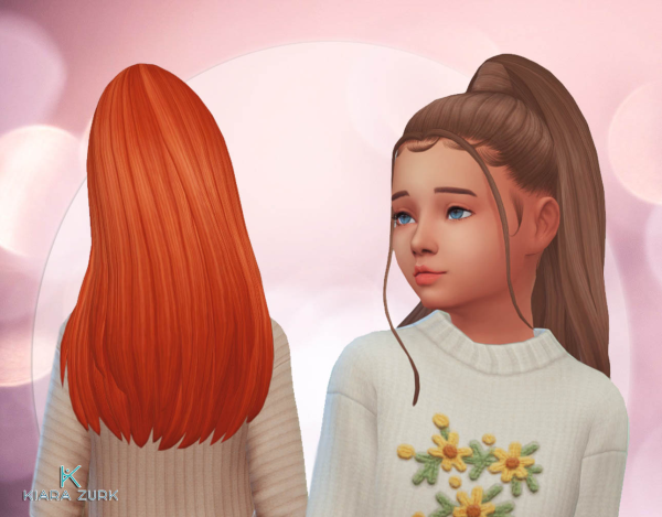 Maxis Match Penny Ponytail for Girls by simsfinds - The Sims 4 Custom Content