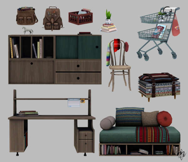 atticwindowatdawn Bookish Set by simsfinds - The Sims 3 Custom Content