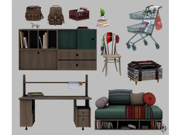 atticwindowatdawn Bookish Set by martassimsbookcc - The Sims 3 Custom Content