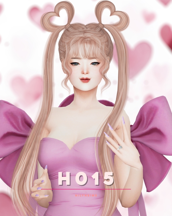 Alpha NILYN HAIR H015 by nilynsims - The Sims 4 Custom Content