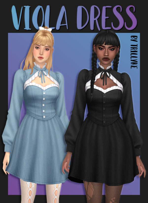 Maxis Match Viola Dress by simsfinds - The Sims 4 Custom Content