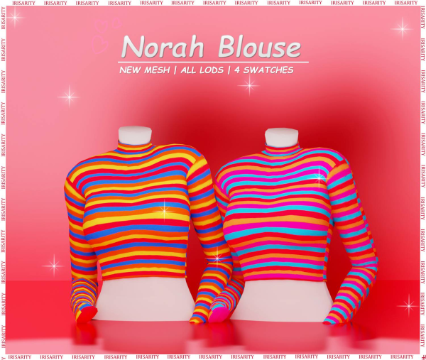 Mix Norah Blouse by simsfinds - The Sims 4 Custom Content