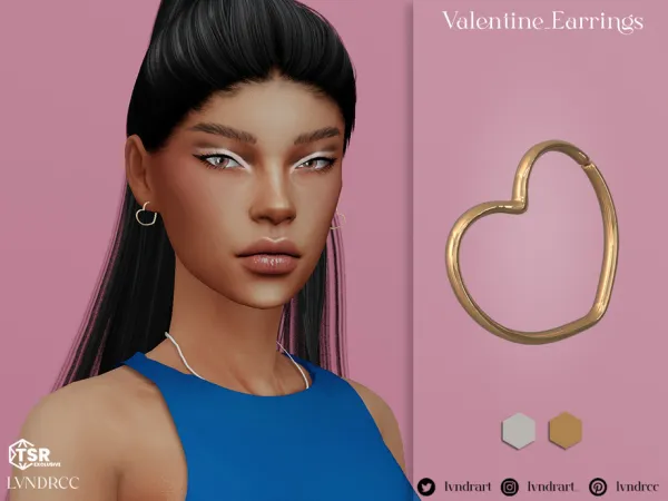 Alpha Valentine Earrings by LVNDRCC - The Sims 4 Custom Content