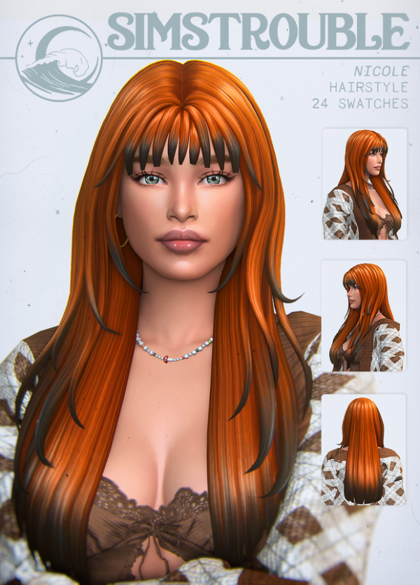 Maxis Match Nicole Hairstyle by simsfinds - The Sims 4 Custom Content