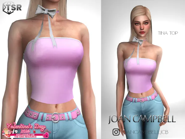 Maxis Match Tina Top by Joan Campbell Beauty - The Sims 4 Custom Content