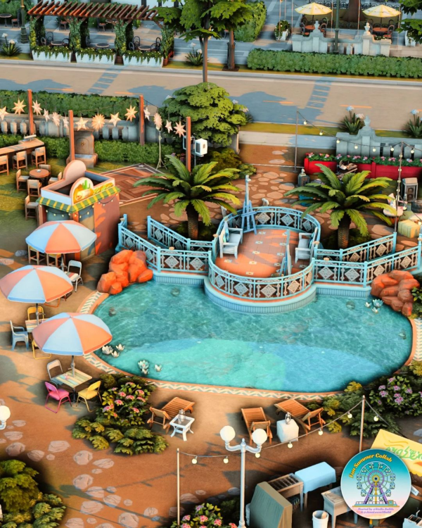 Maxis Match Outdoor Cinema Park by simsfinds - The Sims 4 Custom Content